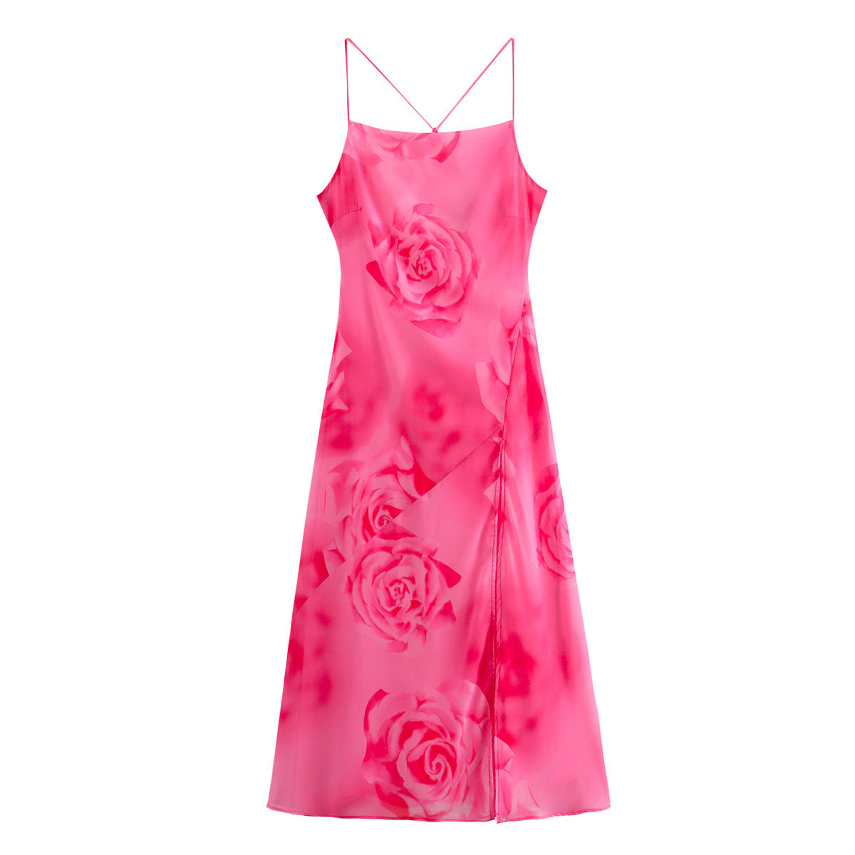 Zar Print Open Slip  Maxi Dress