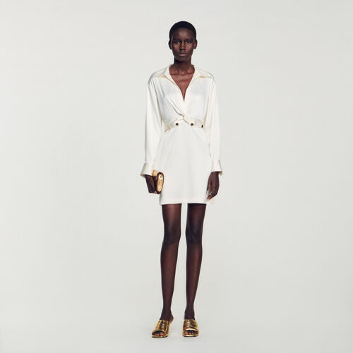 SHORT SATIN-EFFECT DRESS