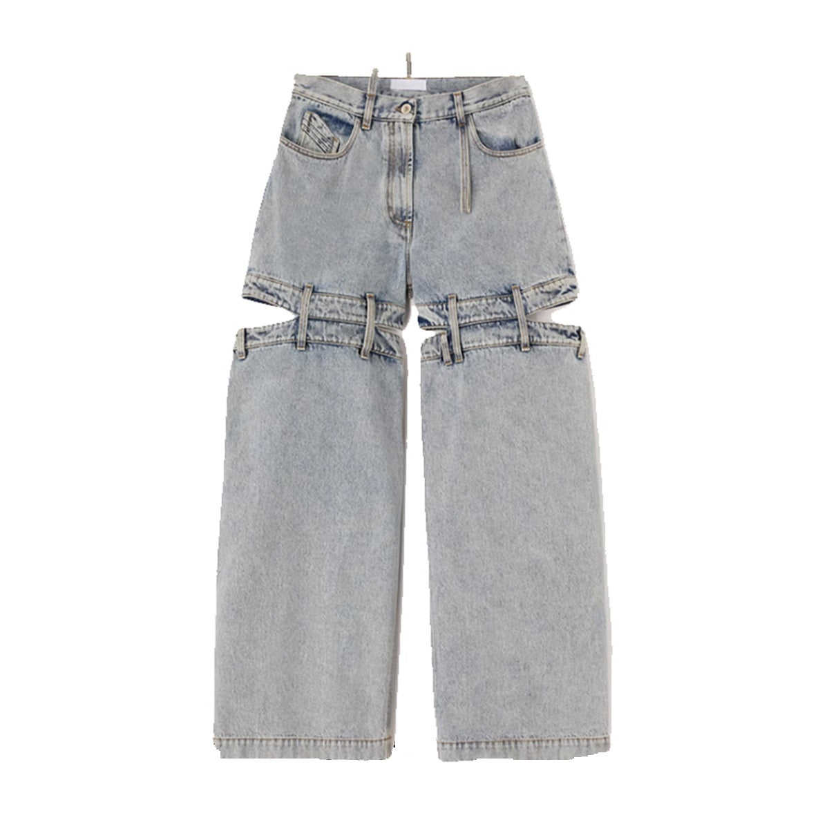 Leg-baring trend ultra-loose wide-leg pants