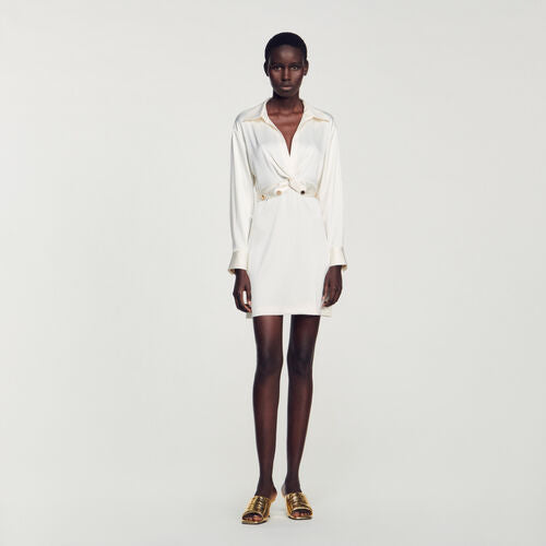 SHORT SATIN-EFFECT DRESS