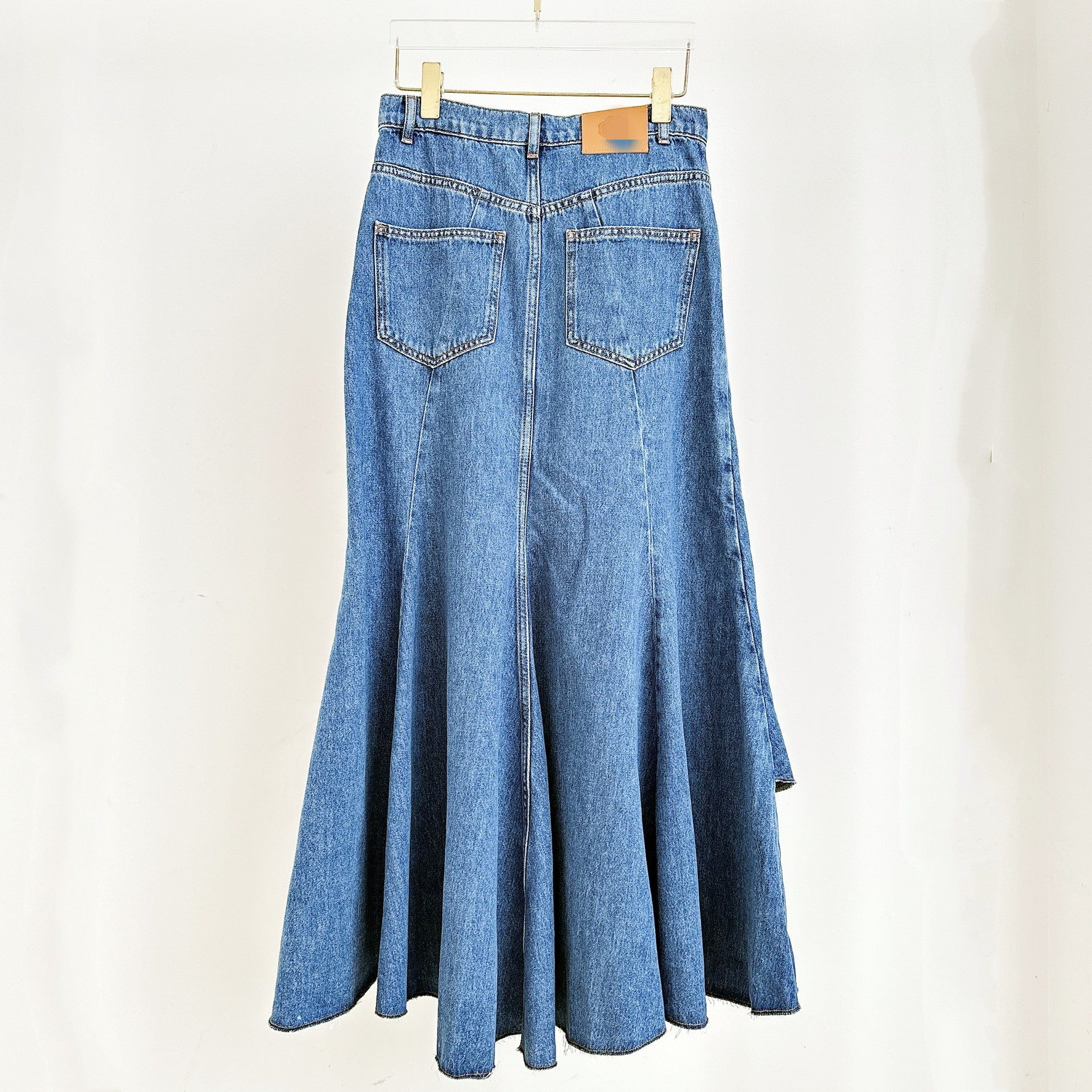 Denim long skirt