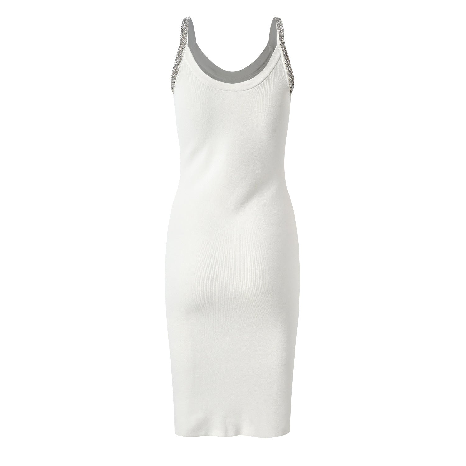 The Sophia Embellished Midi Dress - Black & White