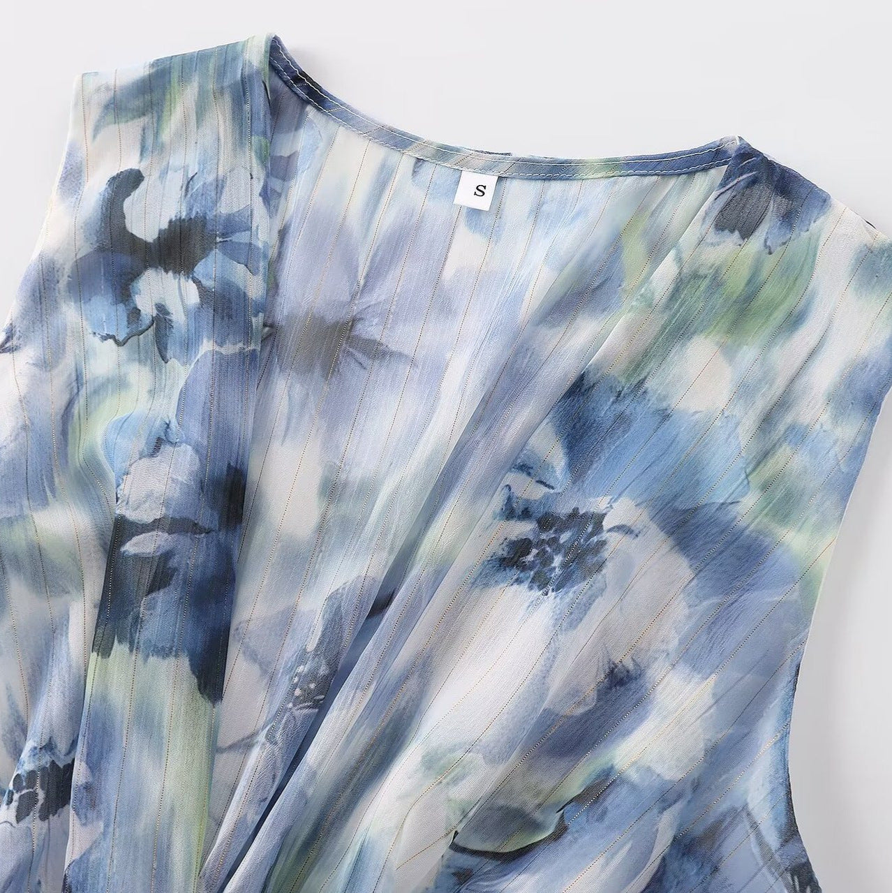 Zar Metallic Line Print  maxi Dress