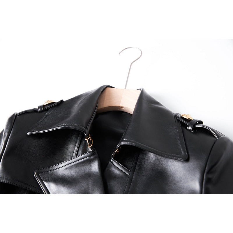 Leather Windbreker Black Jacket