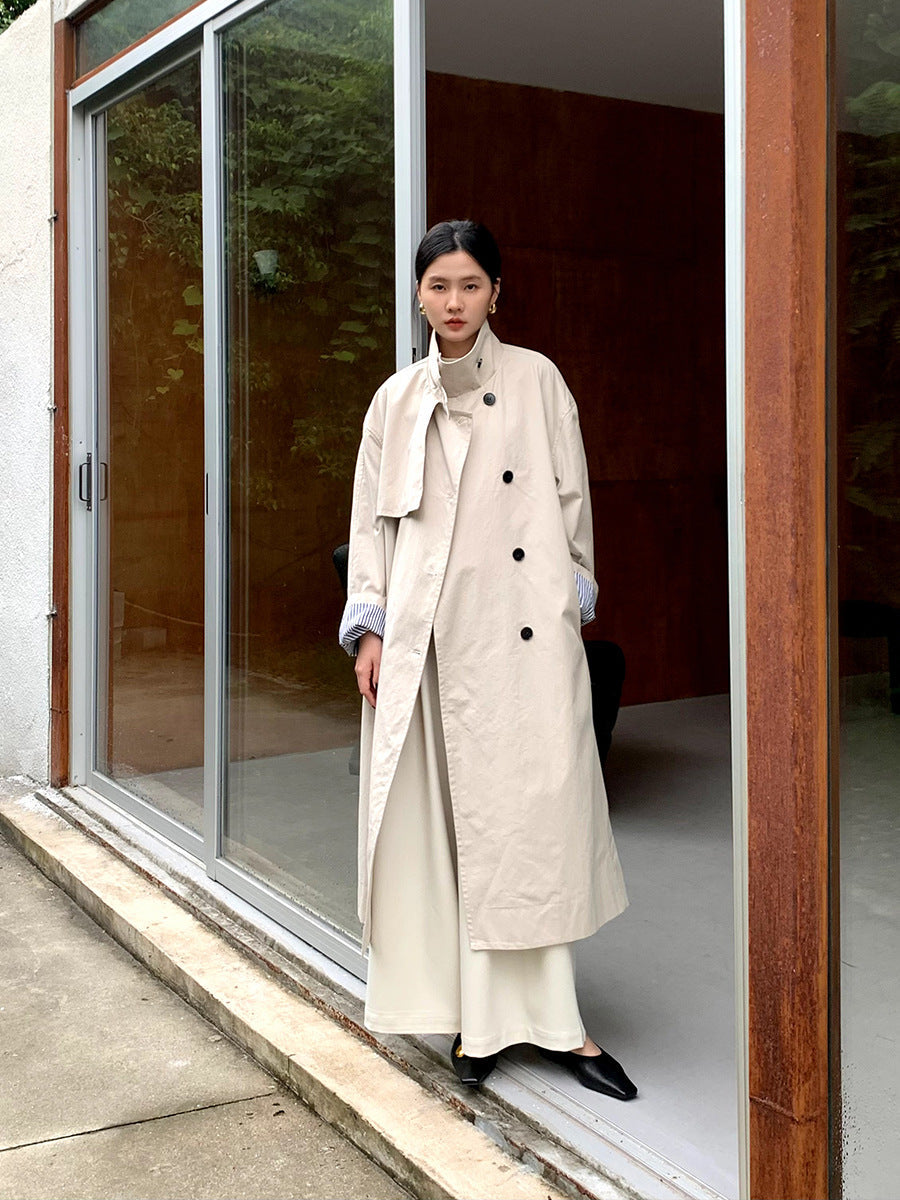 Single-breasted Over-the-Knee Jacket