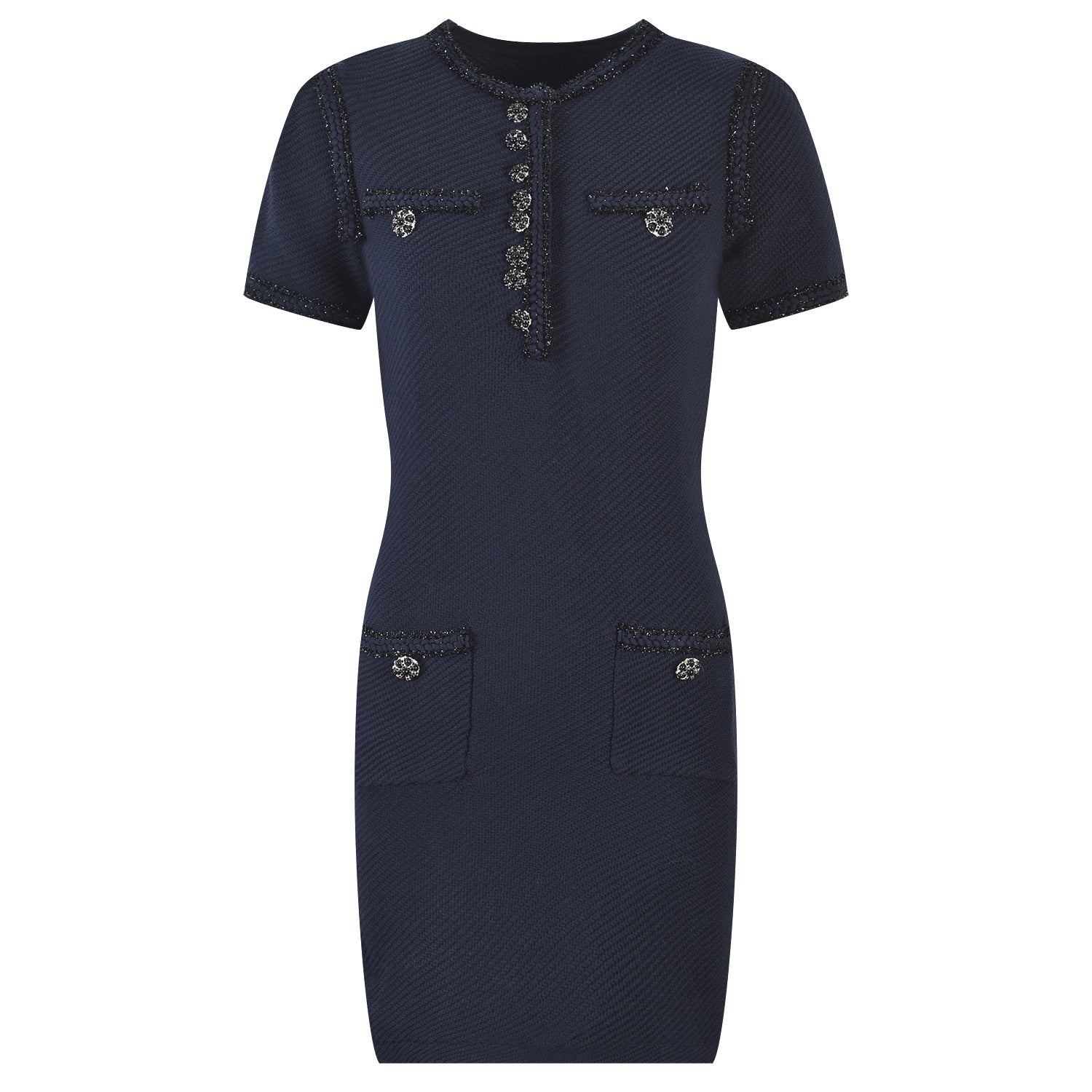 Women's French Commuter Diamond Buckle Short Sleeve Skirt