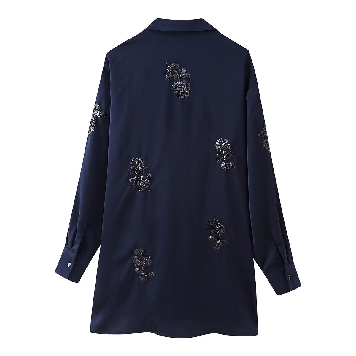 Sequins Embellished Silk Satin Set