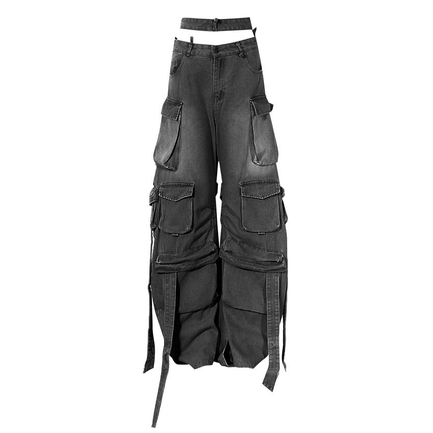 Denim cargo pants women