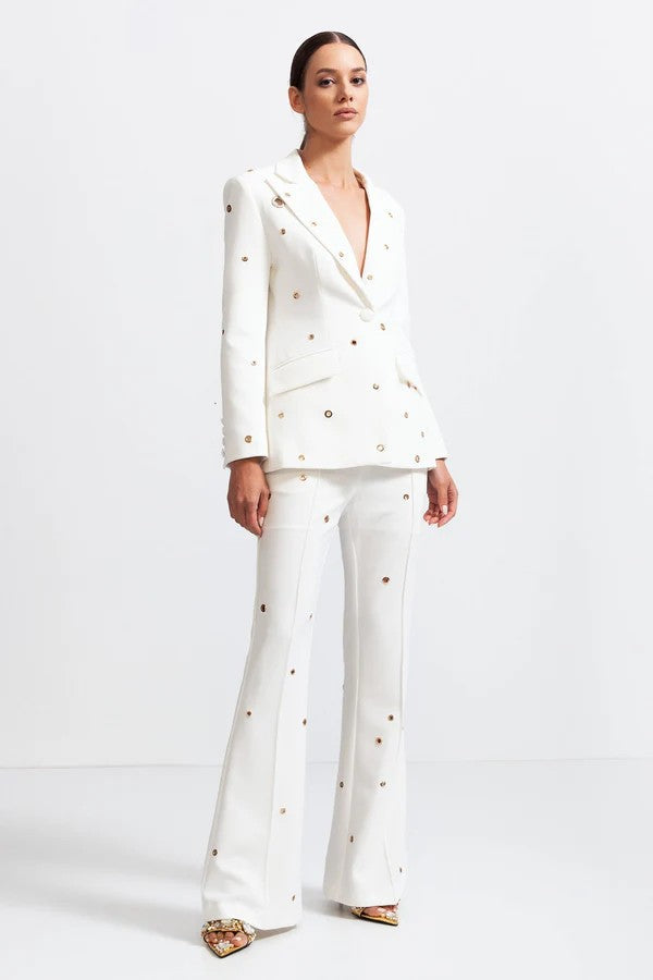 Two Piece Elegant Suit with Metal Details