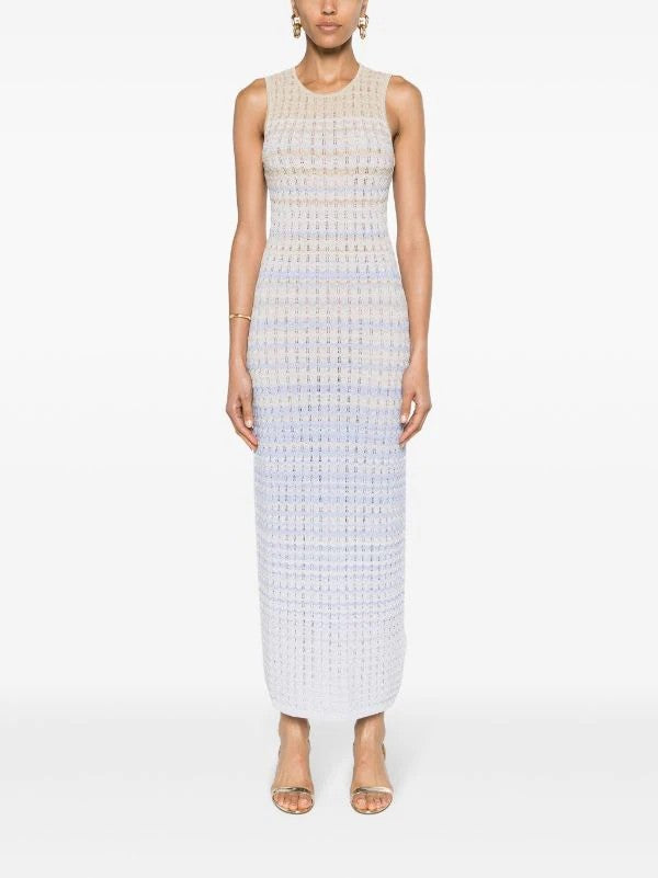 SANDRO Zade chevron-knit maxi dress