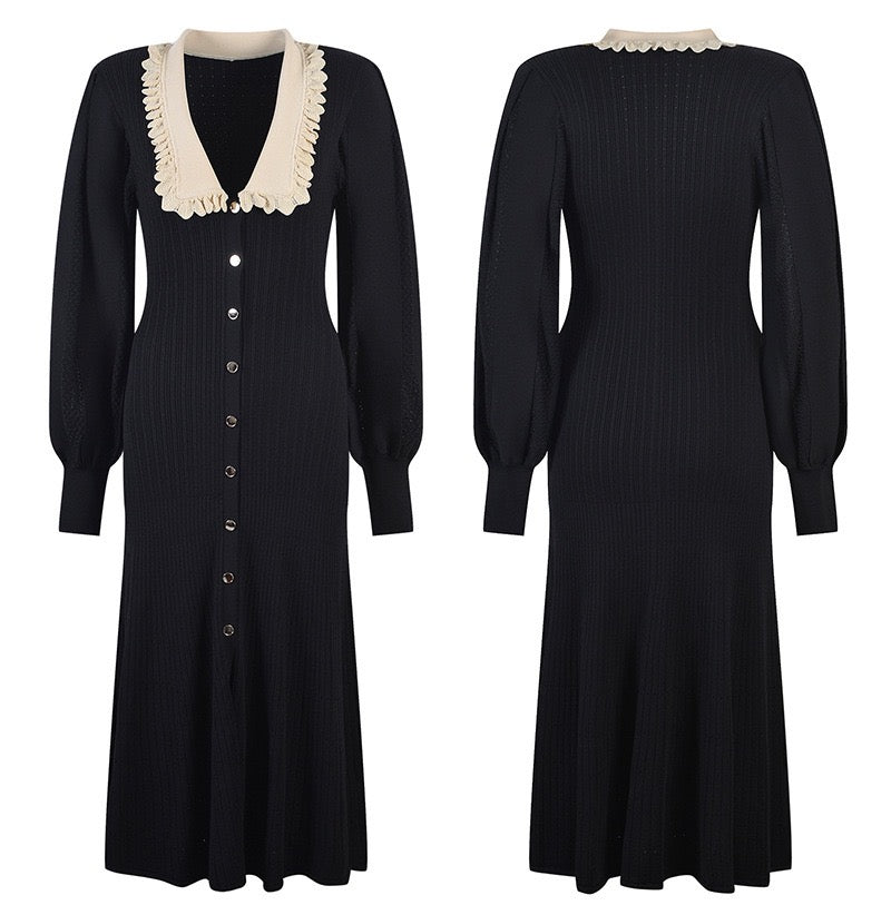 Sandro LONG DRESS WITH LONG SLEEVES
