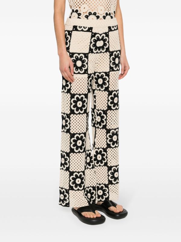 SANDRO floral crochet trousers