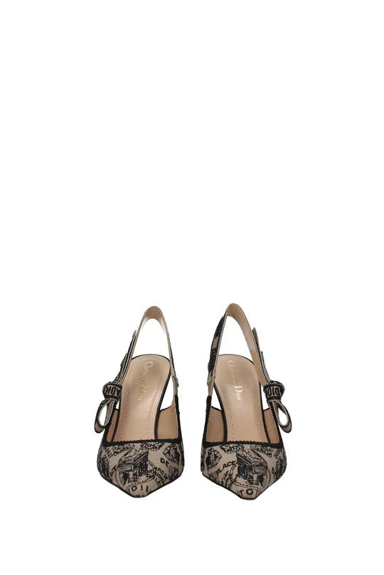 CHRISTIAN DIO Sandals Fabric Beige