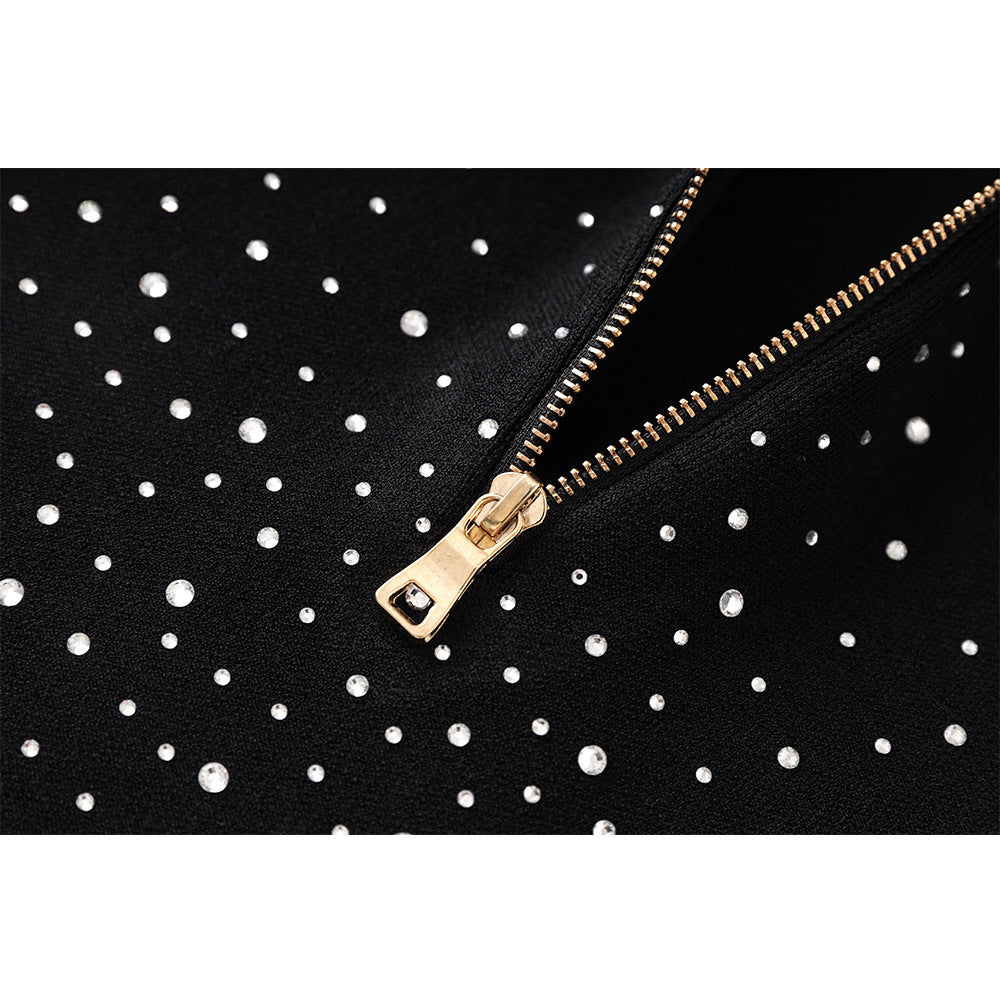 Shiny knitted elastic dress