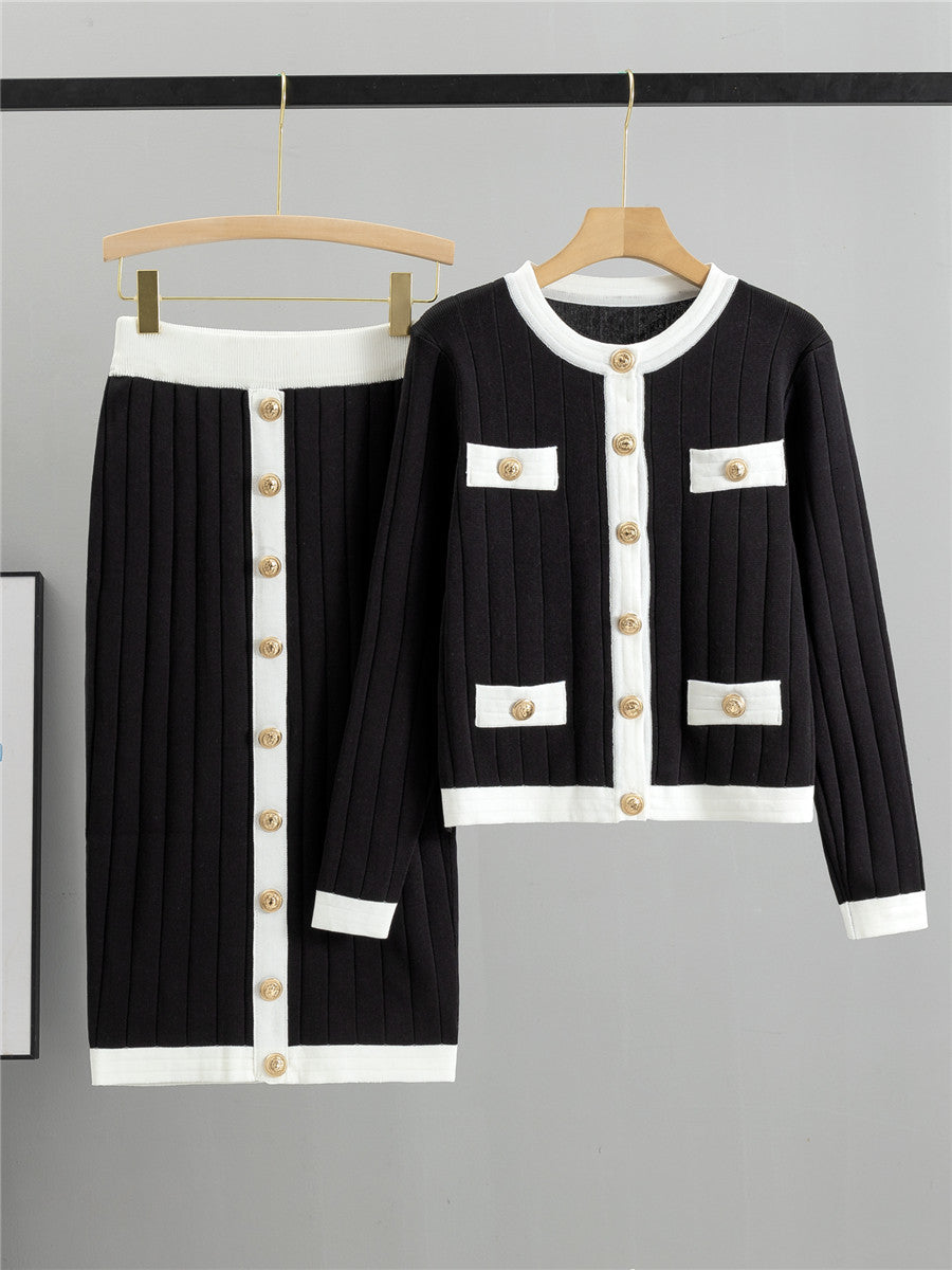 Matching knitted cardigan set