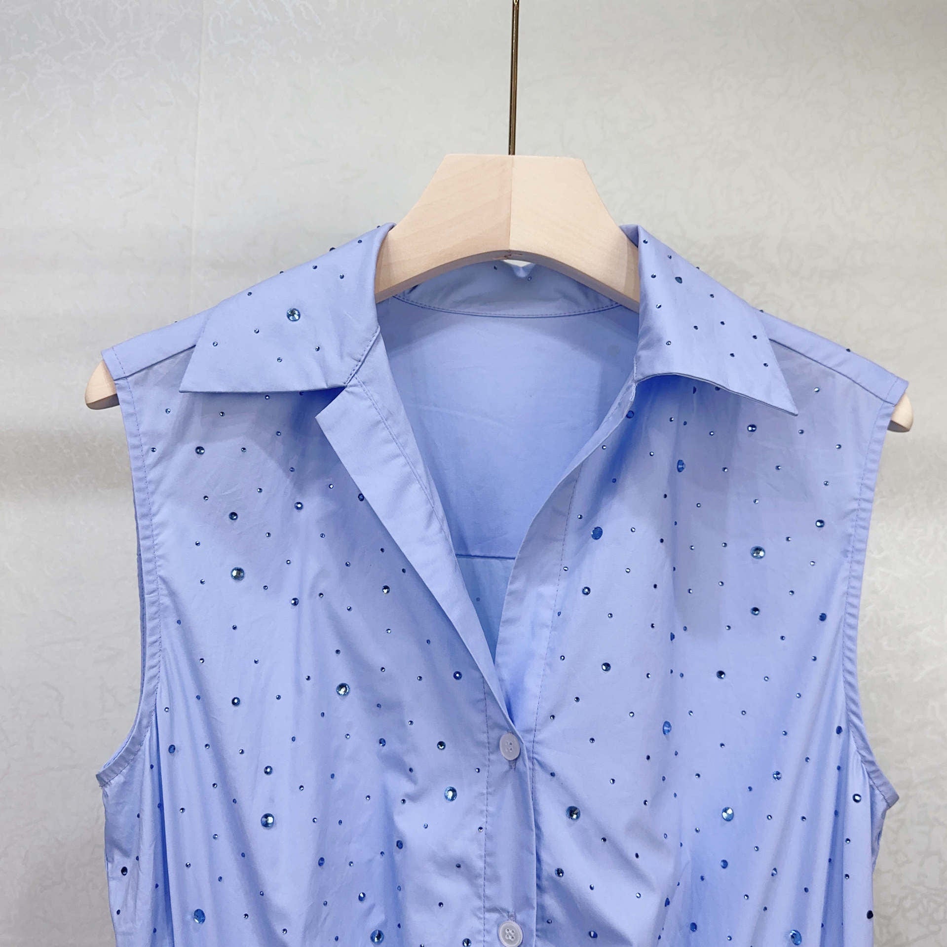 Sleeveless Tie Cutout Sky Blue Maxi Dress