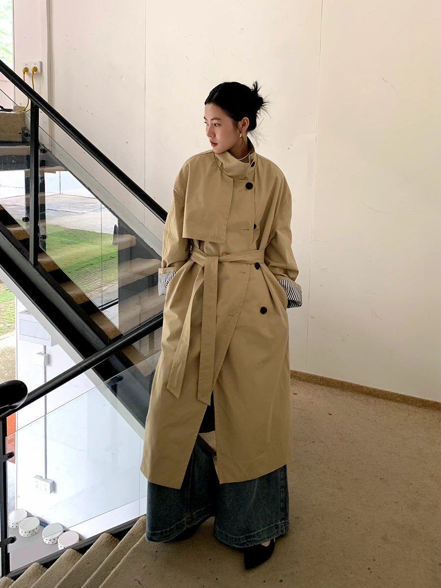 Single-breasted Over-the-Knee Jacket