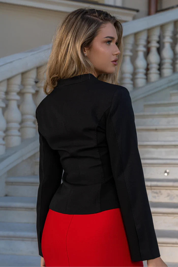 Fitted Corset Blazer - Black