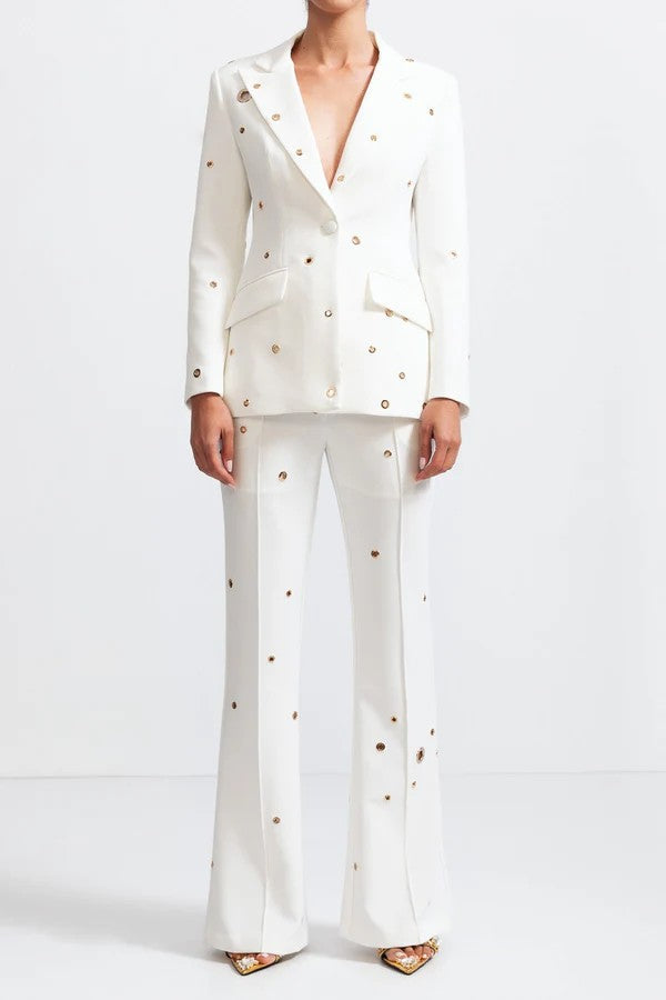 Two Piece Elegant Suit with Metal Details