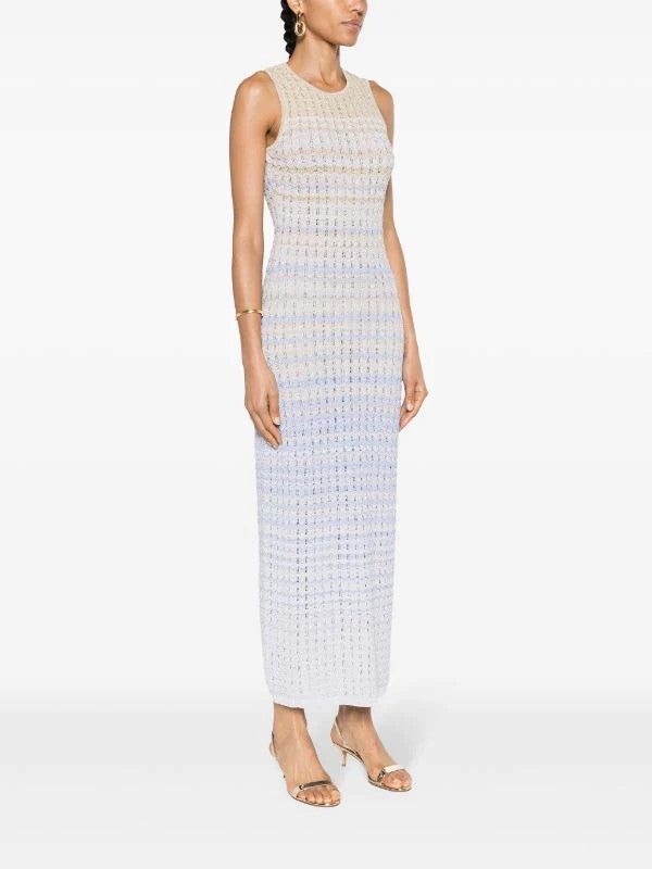 SANDRO Zade chevron-knit maxi dress