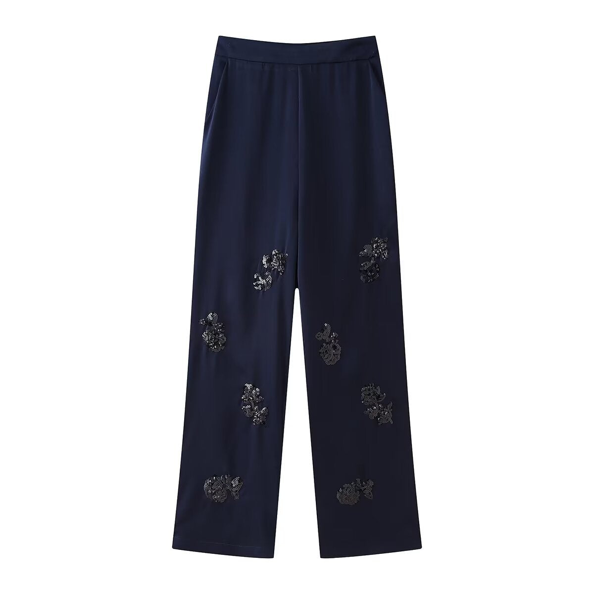 Sequins Embellished Silk Satin Set