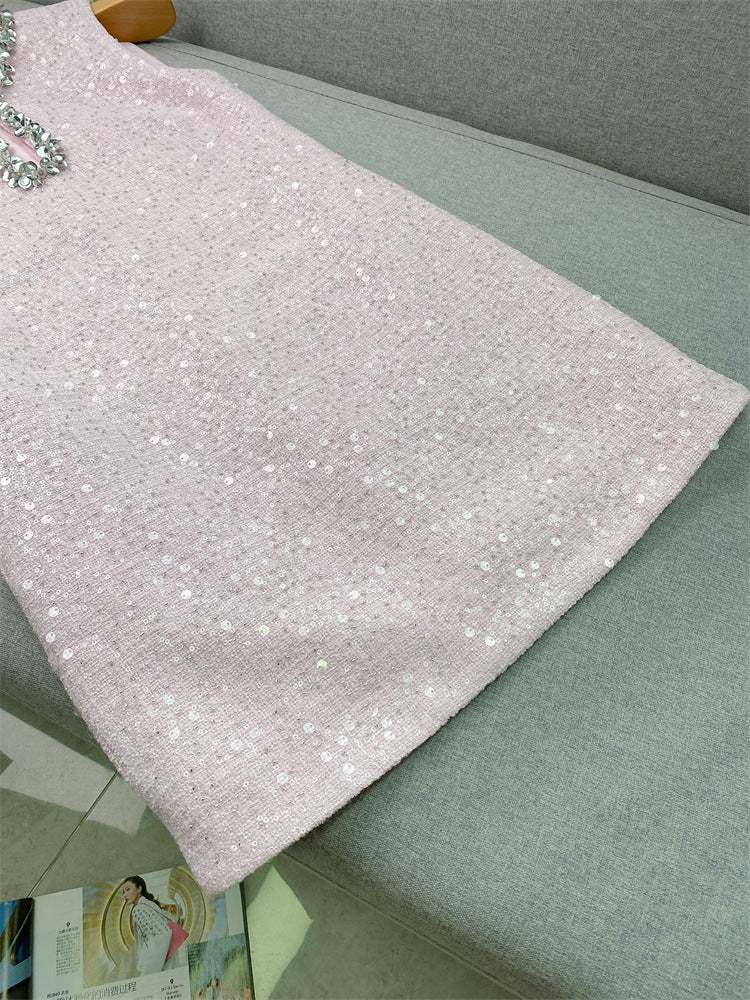 Cut-out round neck sleeveless dress