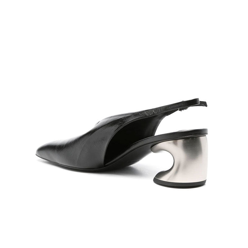 Mid-heel belt buckle shoes