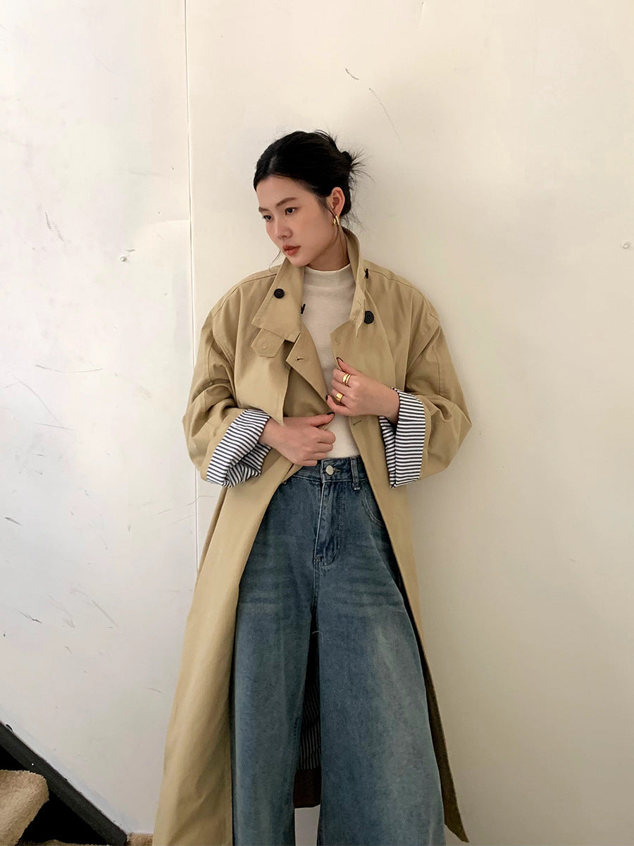 Single-breasted Over-the-Knee Jacket