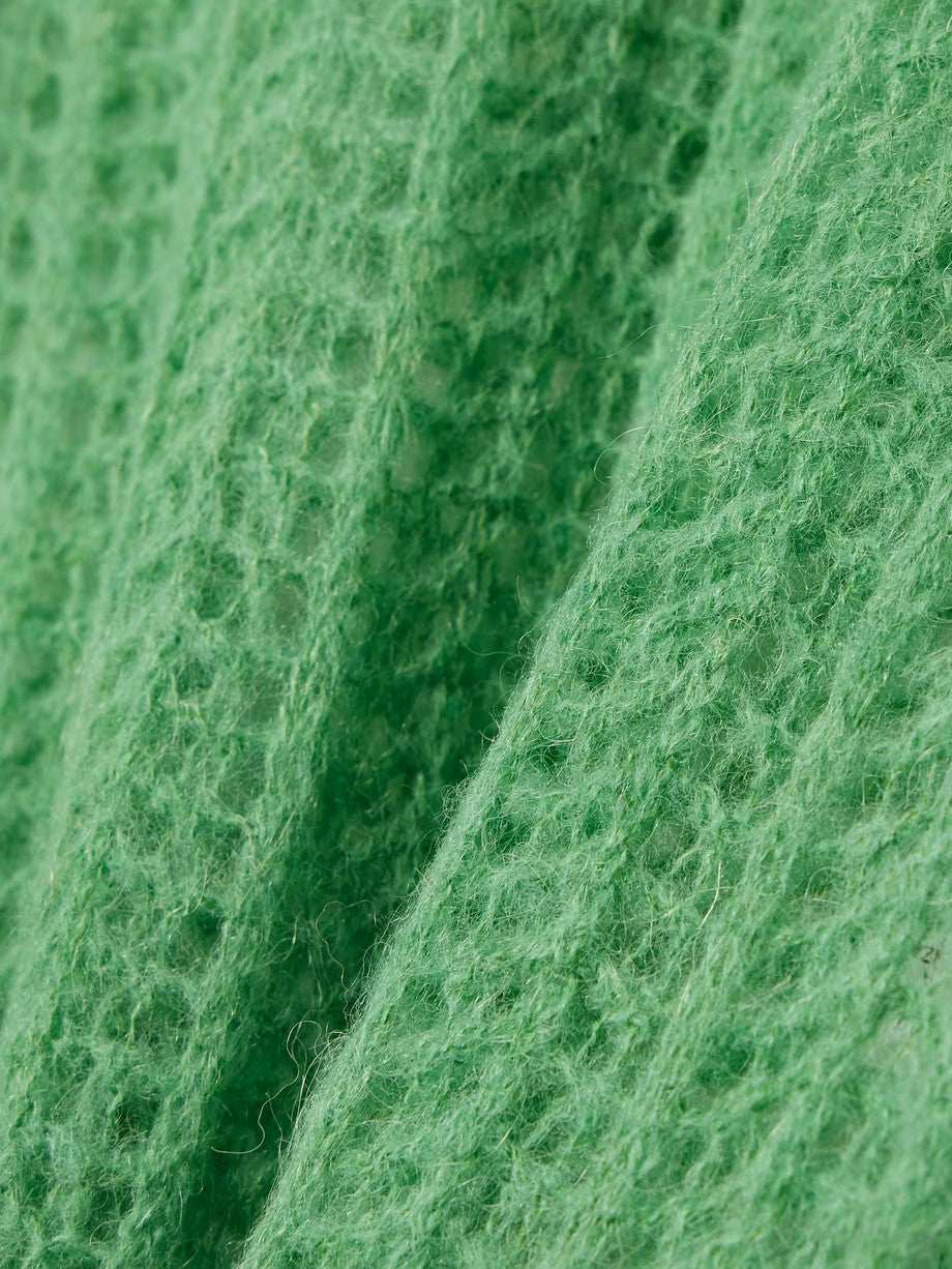 STELLA MCCARTNEY + NET SUSTAIN open-knit alpaca-blend midi dress