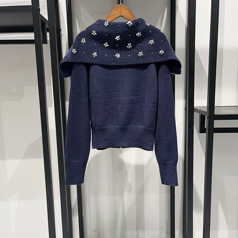 Zipper Wool Blend Blazer