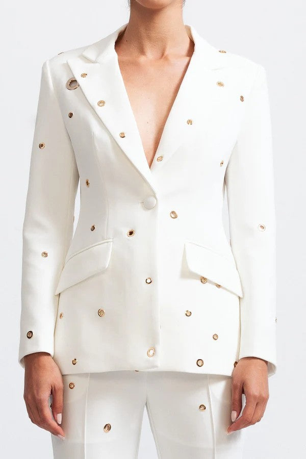 Two Piece Elegant Suit with Metal Details