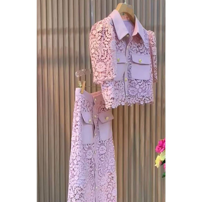 Short-sleeved celebrity style fashionable skirt