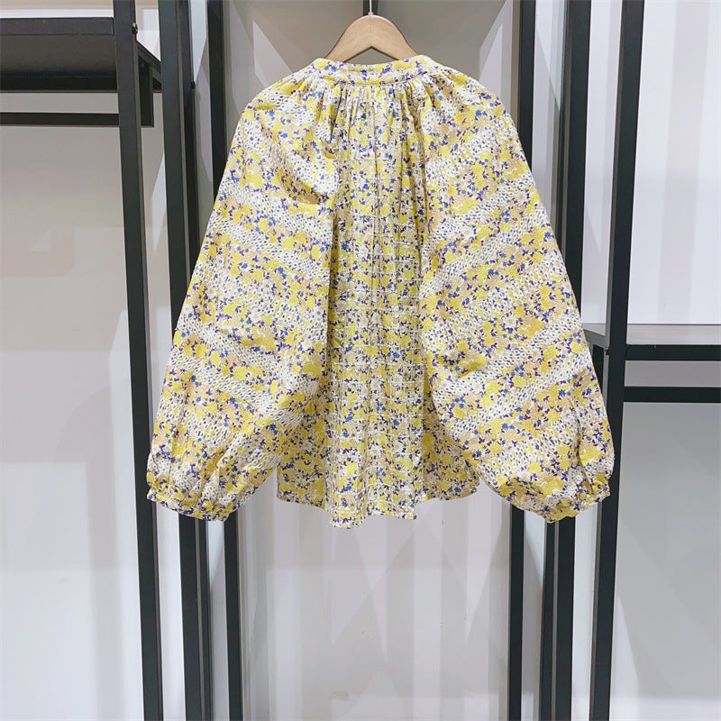 Neck Puff Sleeve Swing Skirt set