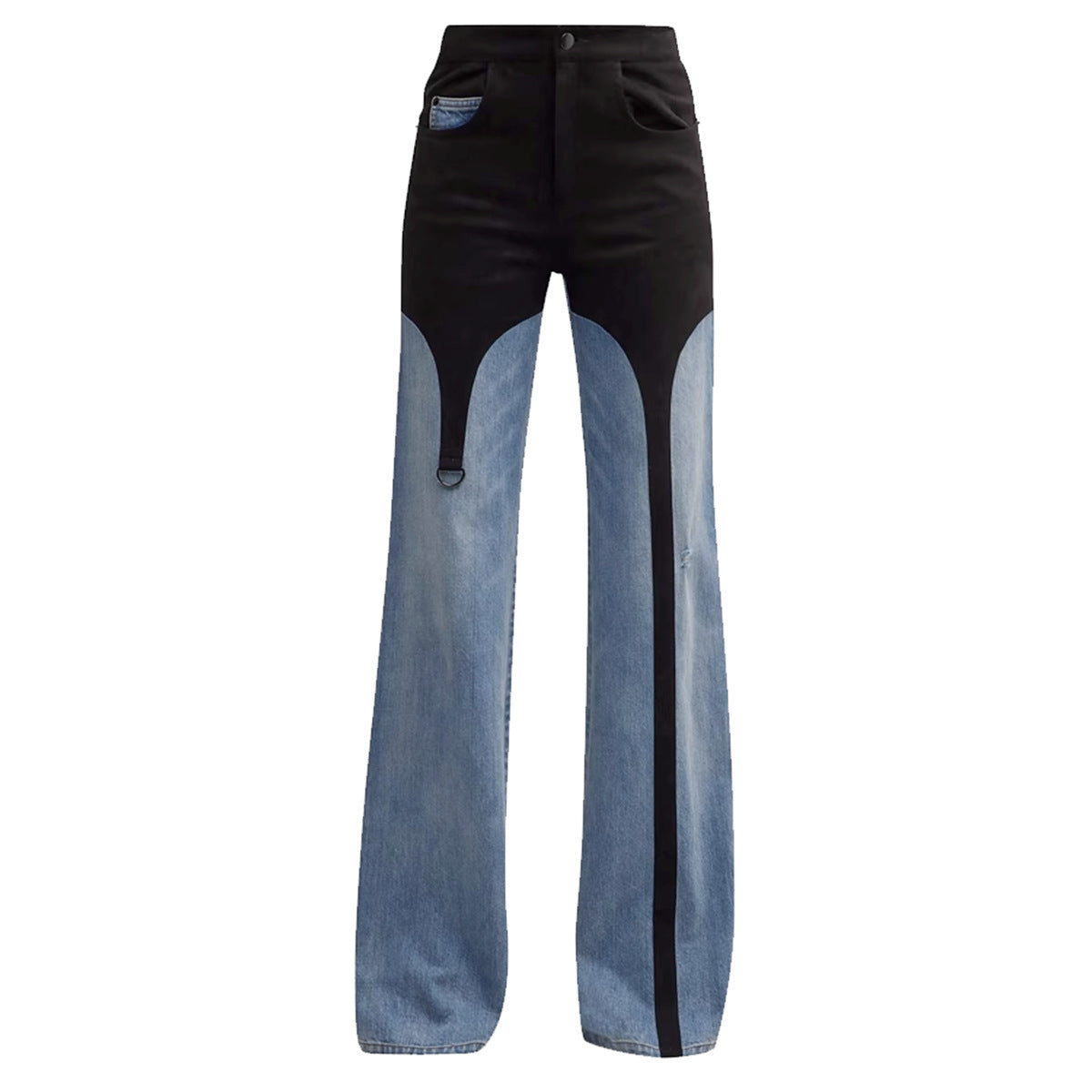 High-waisted loose straight pants