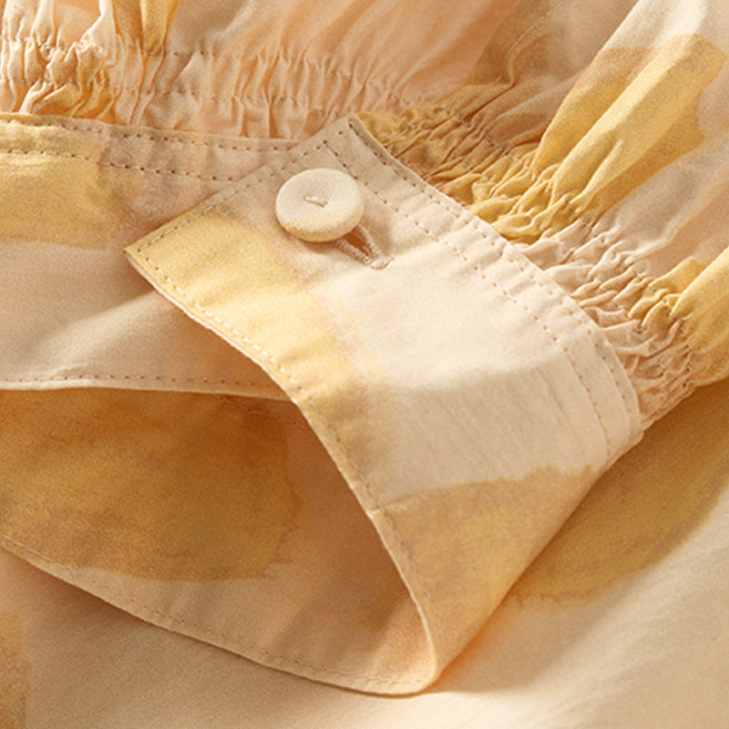 Lace-up women's printed dress