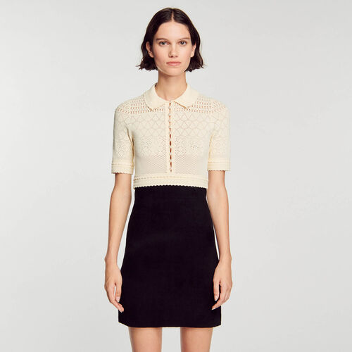 SHORT TWO-TONE KNIT DRESS