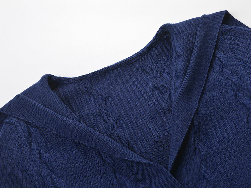 Twist Deep V Neck Long Skirt