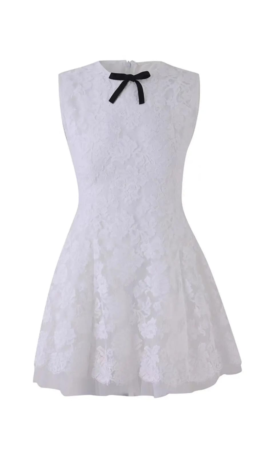 WHITE LACE SLEEVELESS MINI DRESS