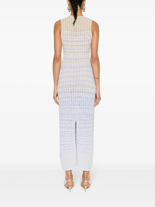 SANDRO Zade chevron-knit maxi dress