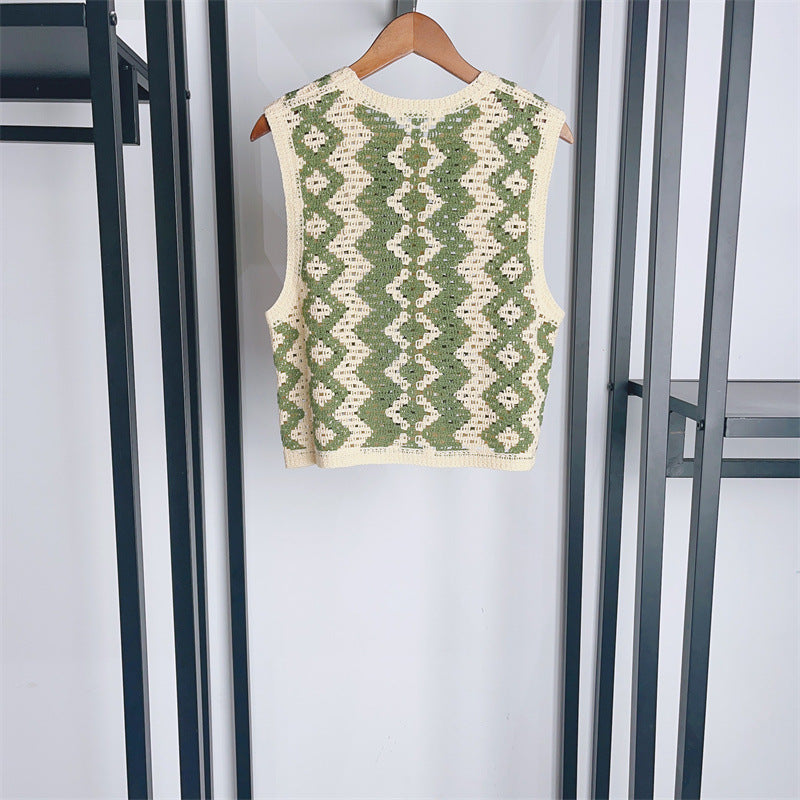 Crew Neck Single Breasted Straight Leg Pants Set