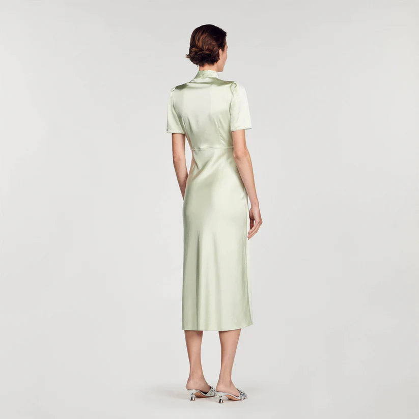 Satin-effect maxi dress