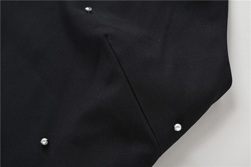 Black slim starry A-line skirt