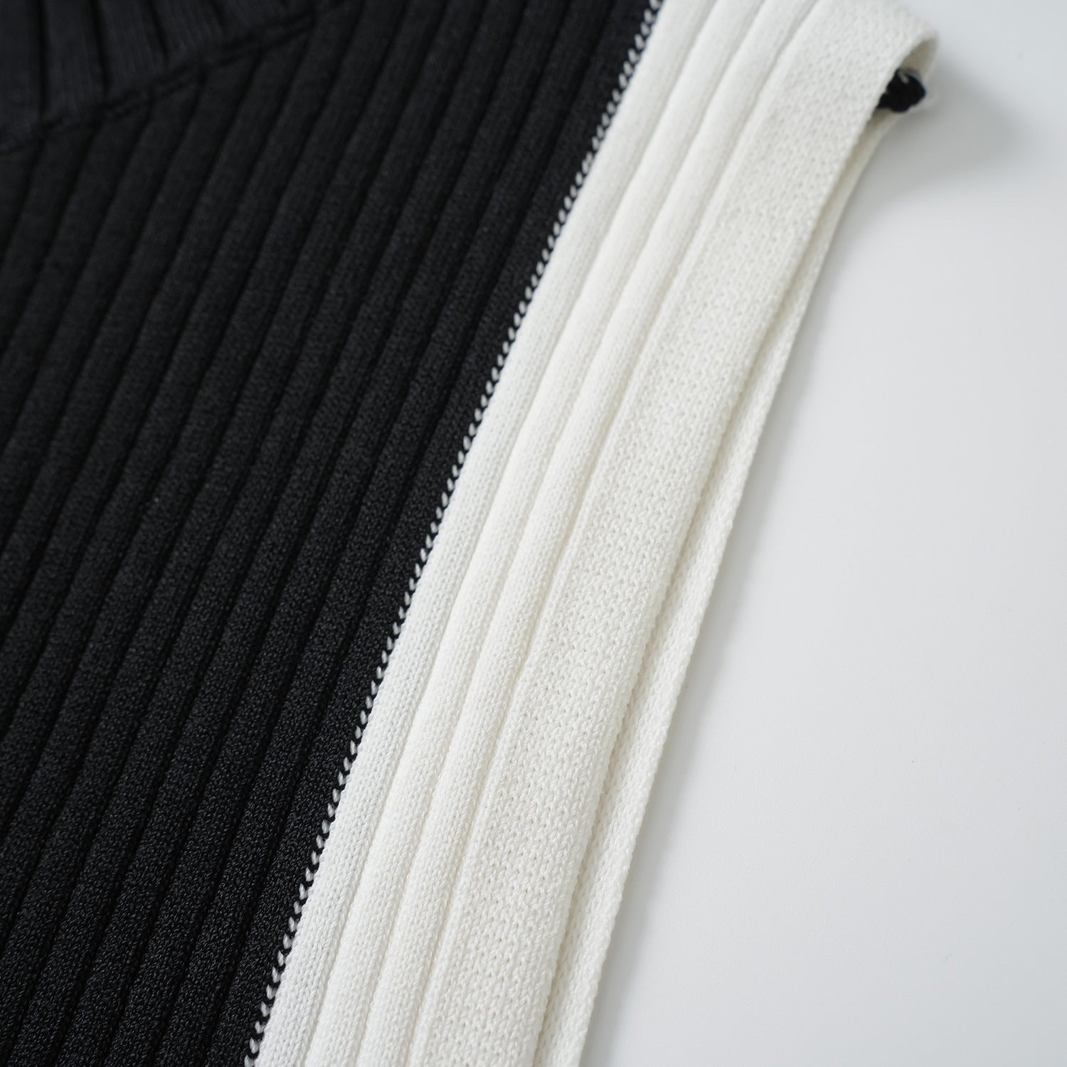 black and white color-blocked base skirt