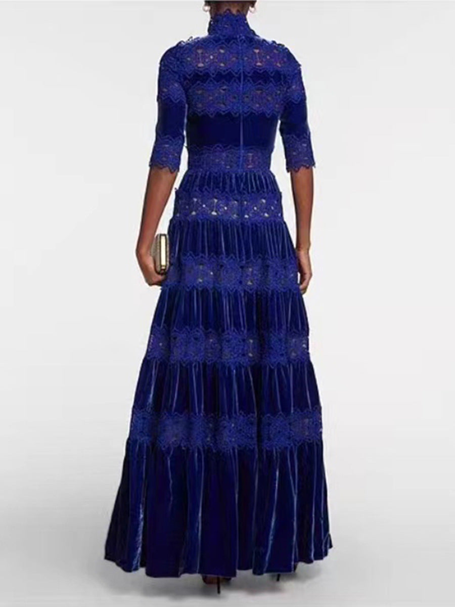 Bella High Neck Waist Slim Long Dress