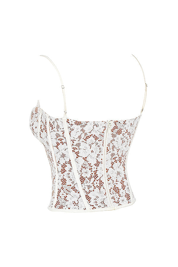 MILA LACE UNDERWIRED CORSET - White