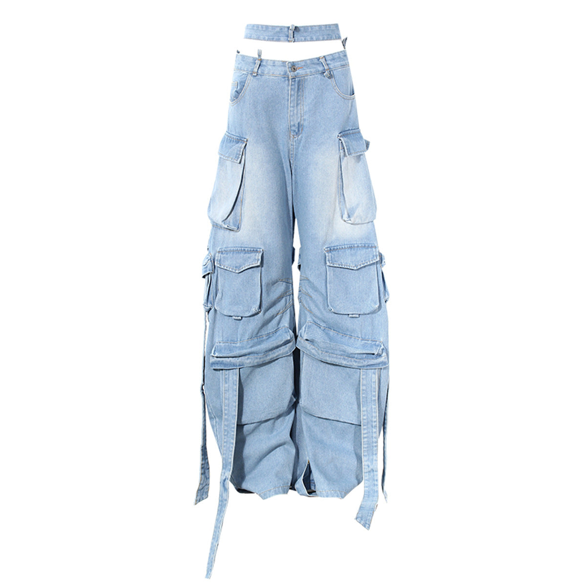 Denim cargo pants women