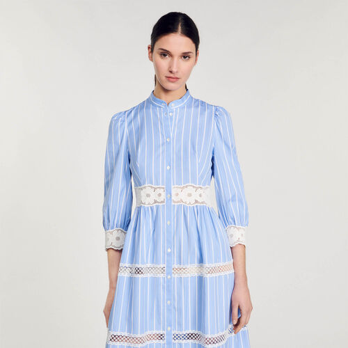 STRIPED COTTON MAXI DRESS