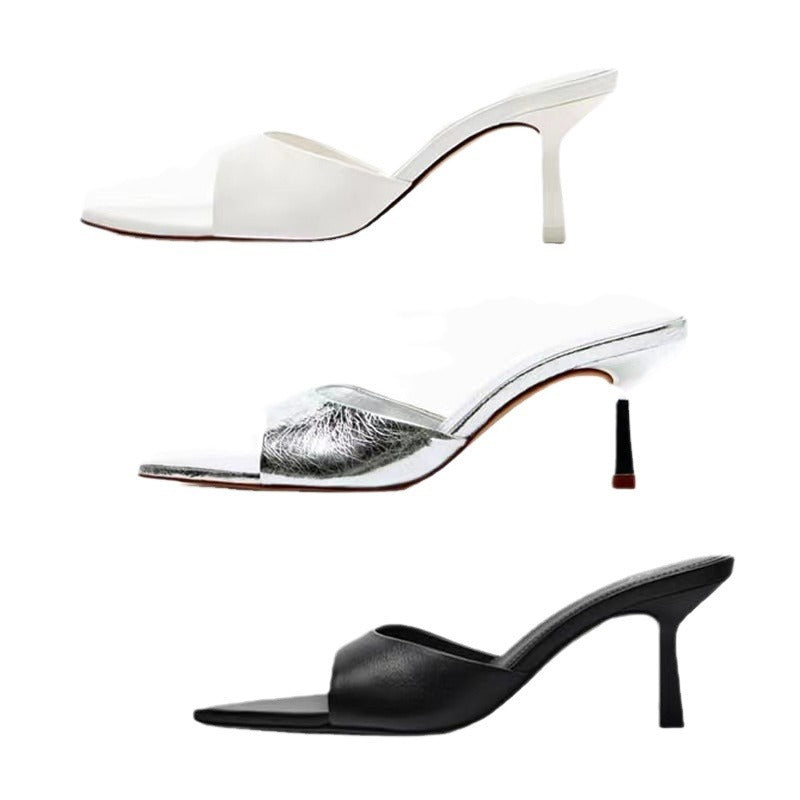 Straight Strap Back Hollow High Heel