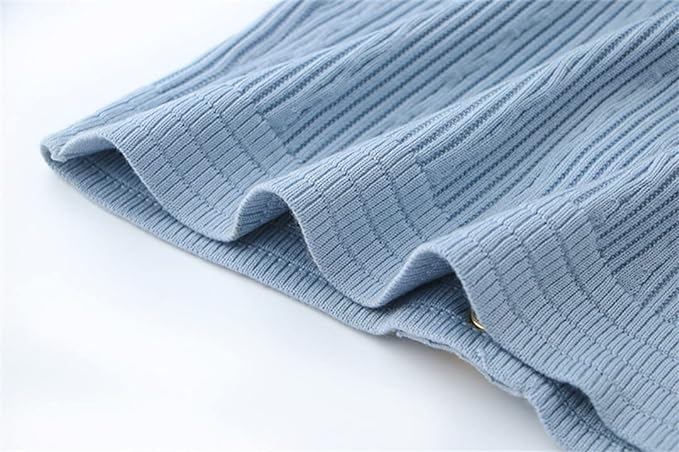 Women Buttons Knit Dress with Pockets Long Sleeve V-Neck Casual Mini Sweater Dress