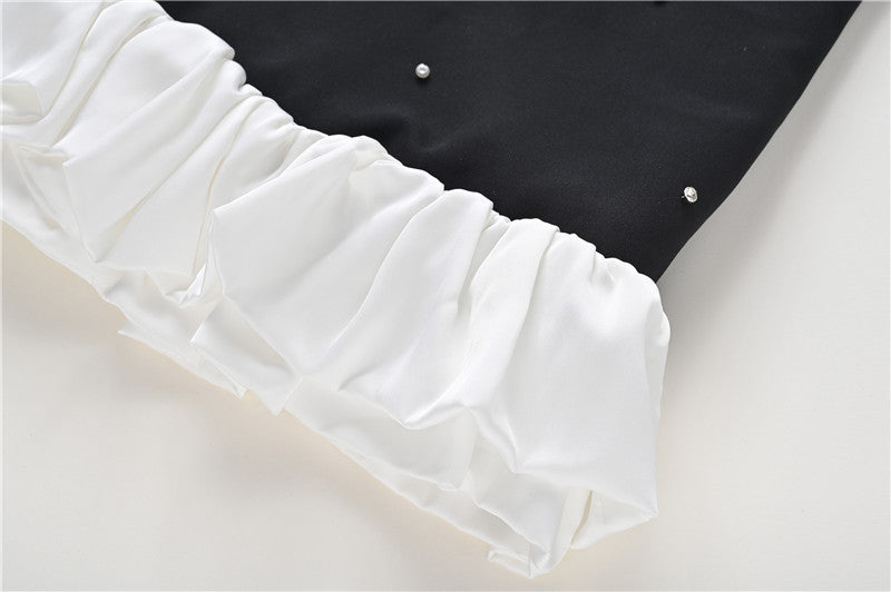 Black slim starry A-line skirt